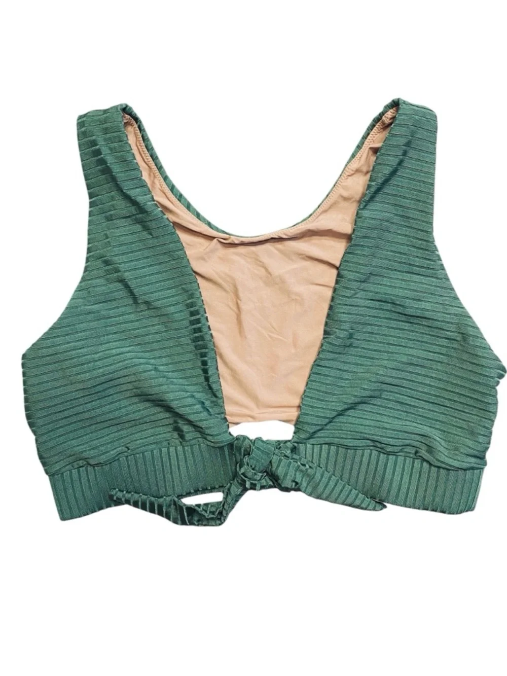 PQ Swim Emerald Keyhole Crop Top High Neck Bikini Top New